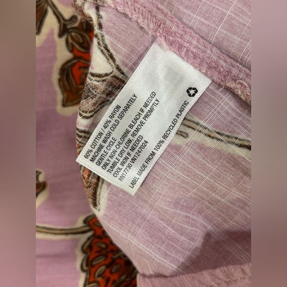 Knox Rose Berry Pink Floral Puff Sleeve Tassel Tie Cottagecore Boho Mini Dress L - Picture 6 of 10